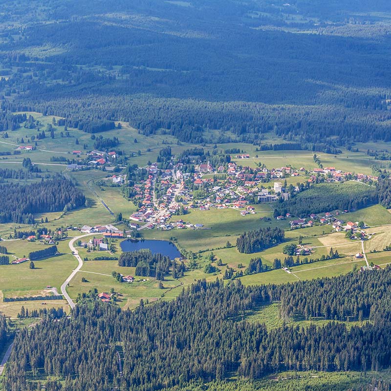 Drohnenaufnahme von der Gemeinde Haidmühle im Bayerischen Wald