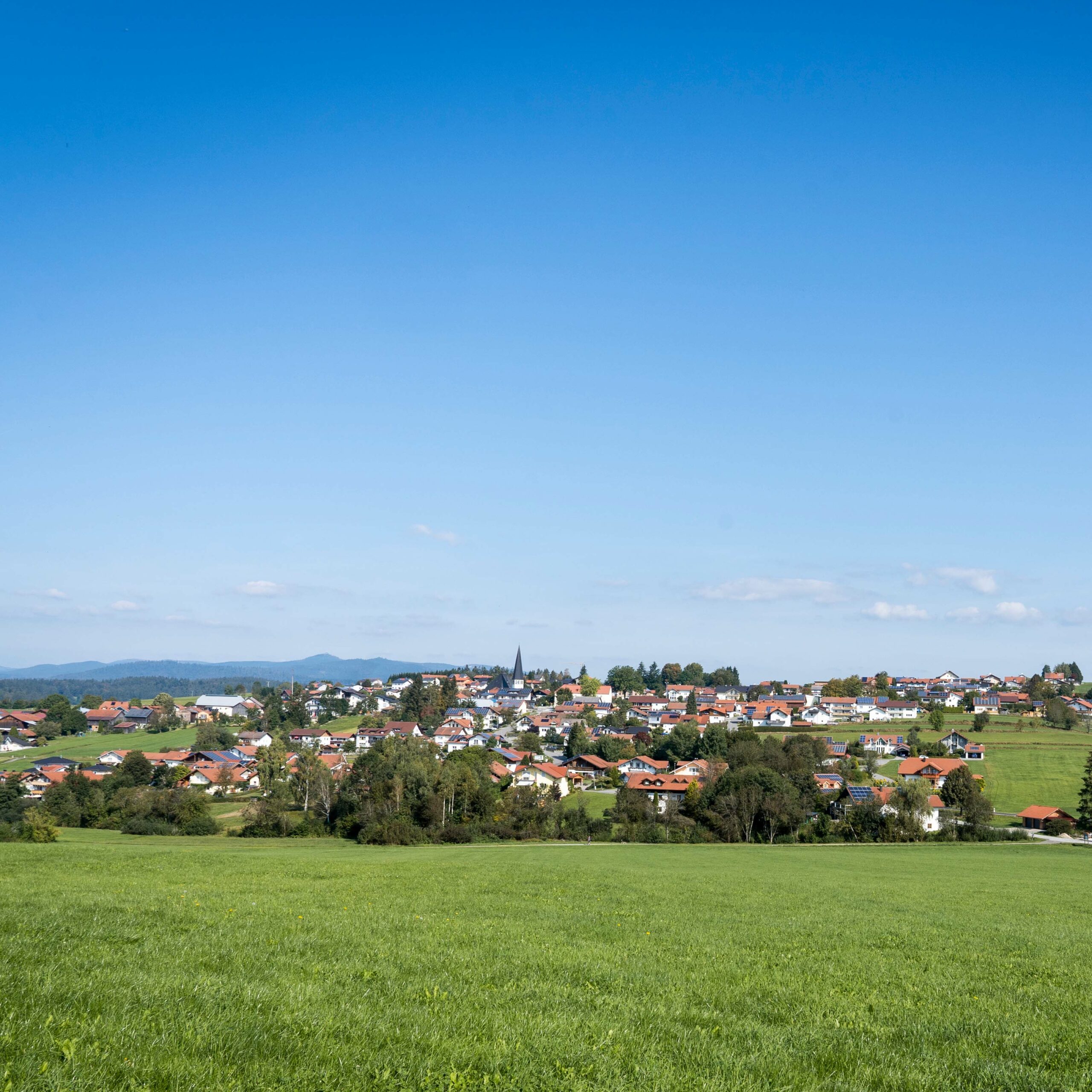 Blick in die Gemeine Hinterschmiding mit Berg Haidel im Hintergrund