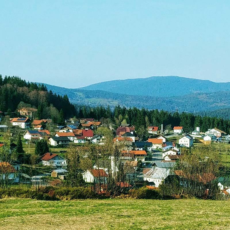 Blick in die Gemeinde Philippsreut im Bayerischen Wald